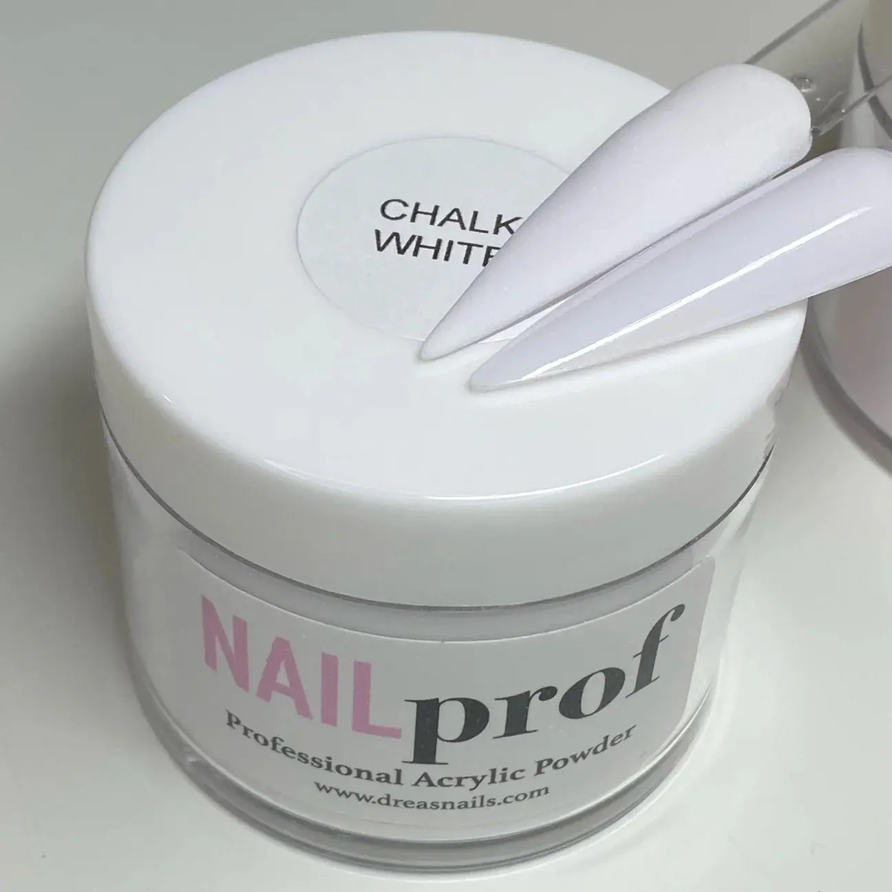 Chalk White Cover Acrylic Powder for Full Coverage Nail Enhancements, Professional Manicure and Nail Art Cosmetic, 2 oz, Nail Polish