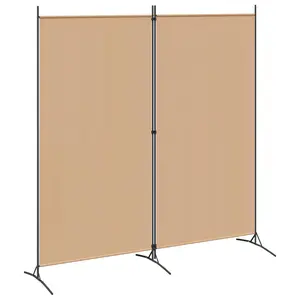 vidaXL 2-Panel Room Divider Beige 68.90 x 70.87 in Fabric, Cool Modern Room Divider, Rectangular & Foldable, Perfect Indoor Privacy Screen for Small Spaces 42039227