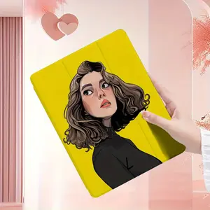 Stylish Women's Fashion Case for iPad with Adjustable Stand & Auto Sleep/Wake - Lightweight Foldable Design, Vibrant Yellow Cover for iPad 10.9/10.2/Air 4/5/Pro 11/12.9/9.7, Cute Case for iPad, Everyday Tablet Protection, Modern Tablet Accessory