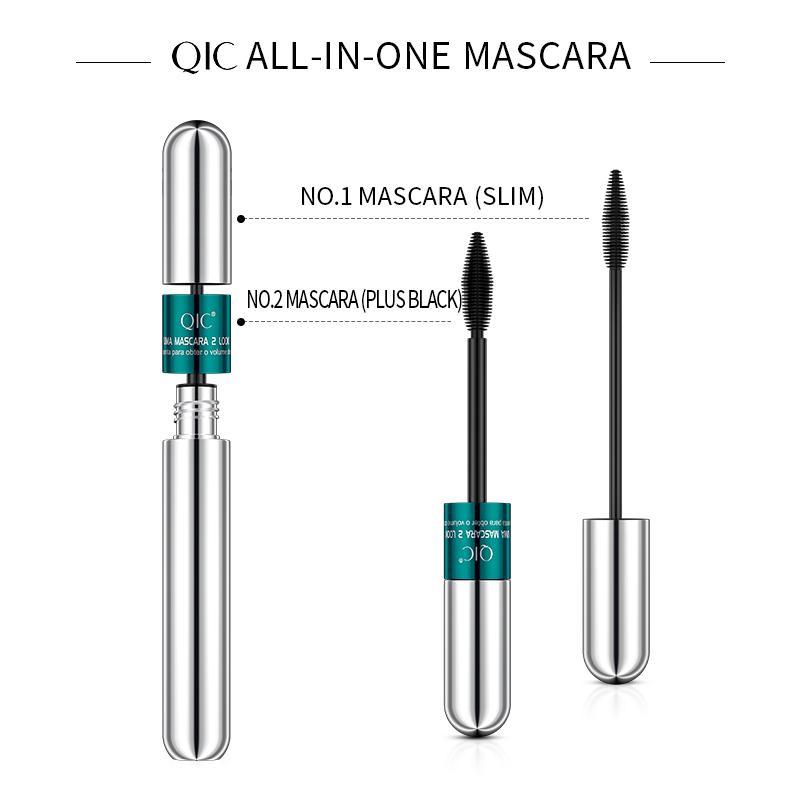 Long Black Tubing Mascara Mascara volume length，Volume & Lengthening Black Mascara，Waterproof Silk Fiber Mascara Set