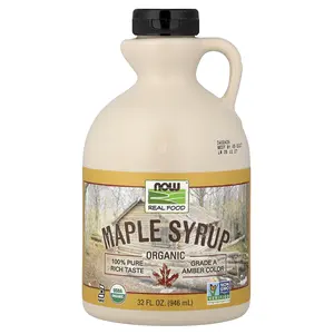 NOW Foods Real Food, Organic Maple Syrup, Grade A, Amber Color, 32 fl oz (946 ml)