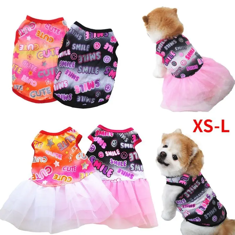 Fashion Pet Clothes Summer Dog Wedding Dress Skirt Beach Couples Puppy Clothing Breathable Dogs Vest T Shirt