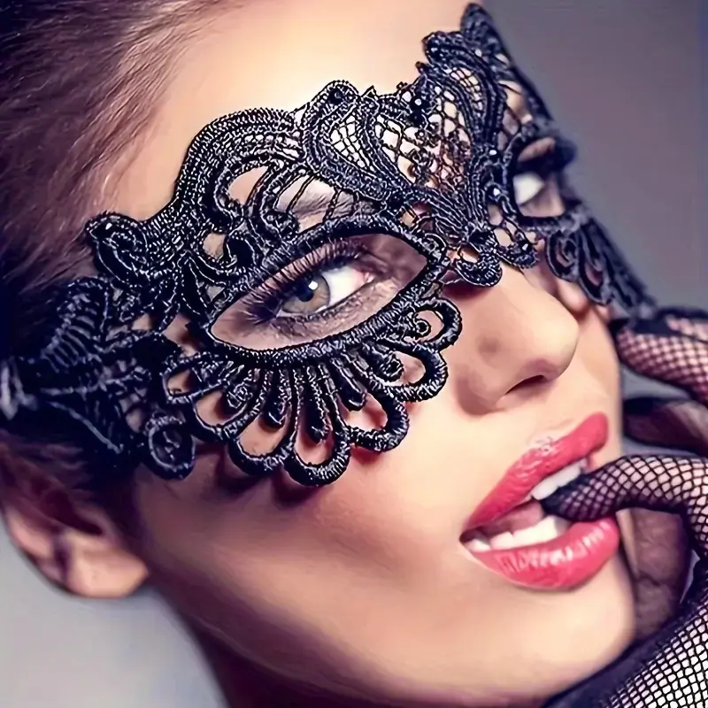 Couple's Love Sm Lace Half Face Mask, Cool Mask, Sexy Eye Mask for Halloween Parties, Perfect Accessory for Women, Party Face Masks, Costume Mask, Party Accessories, Party Supplies