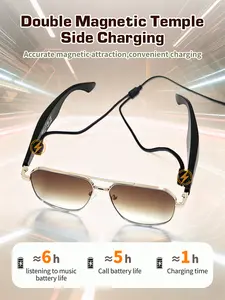 Bluetooth Sunglasses for Men, AI Smart Glasses with Open-Ear Speakers for Music & Calls, Multifunctional Translation Glasses for Driving, Travel & Work