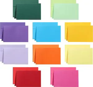 10 Assorted Colors Blank Note Cards and Envelopes 4 X 6 Heavyweight Folded Cardstock and A4 Envelopes Self Seal 20 Packs for Birthday, Invitations, Wedding, DIY Greeting Cards, Party Silunkia
