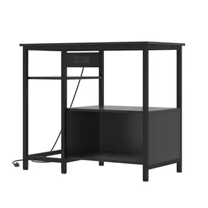 40-50 Gallon Fish Tank Stand with Power Outlets, Heavy Duty Metal & Wood Aquarium Stand, 4-Tier Open Storage Shelves Organizer for Turtle Reptile Terrarium
