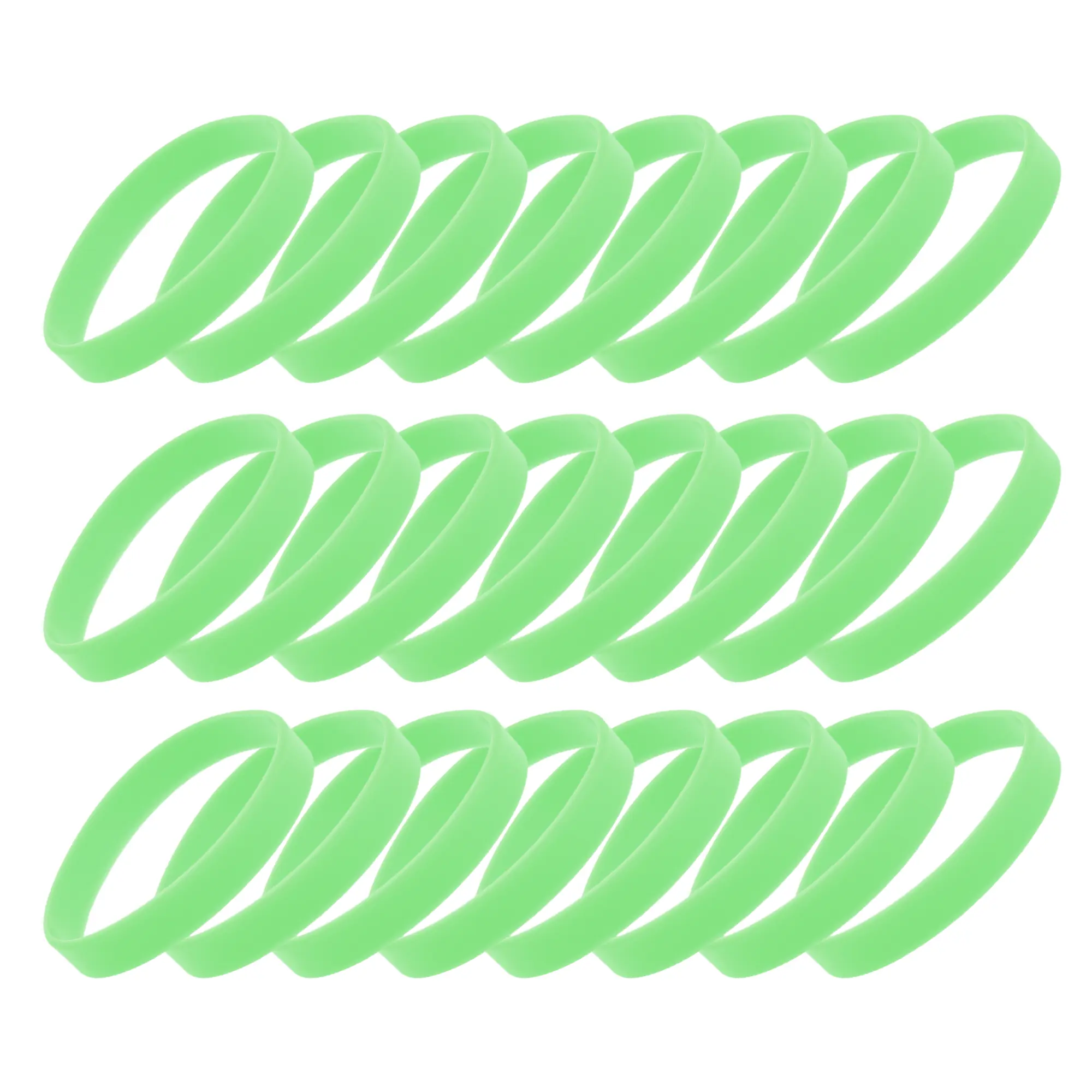 Unique Bargains Eye-catching Solid Silicone Bracelets 24 Pcs