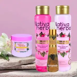 Nativa Herbal Bundle Onion Growth Repair Set with Biotin & Panthenol - Shampoo Conditioner Mask Tonic for Hair Growth & Repair