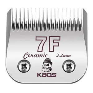 KBDS Ceramic Dog Grooming Blades 7F-3.2mm Compatible with Andis Oster Wahl A5 Clippers Durable Ceramic & Carbon Steel Blades