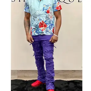 "Onyx" Stacked Denim--purple