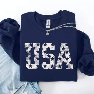 Retro, USA Stars, Patriotic, America, 4th of July Sweatshirt, Crew Neck, Women's, Crewneck, 4th of july outfits for women, 4th of july, 4th of july shirt, 4th of july shirt for women, t shirts for men