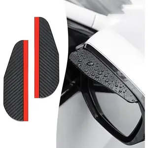 2PCS Car Rear View Mirror Rain Visor Guard, Carbon Fiber Car Side Mirror Rain Eyebrow, Waterproof Auto Mirror Rain Visor Smoke Guard, Universal for Cars, Truck and SUV