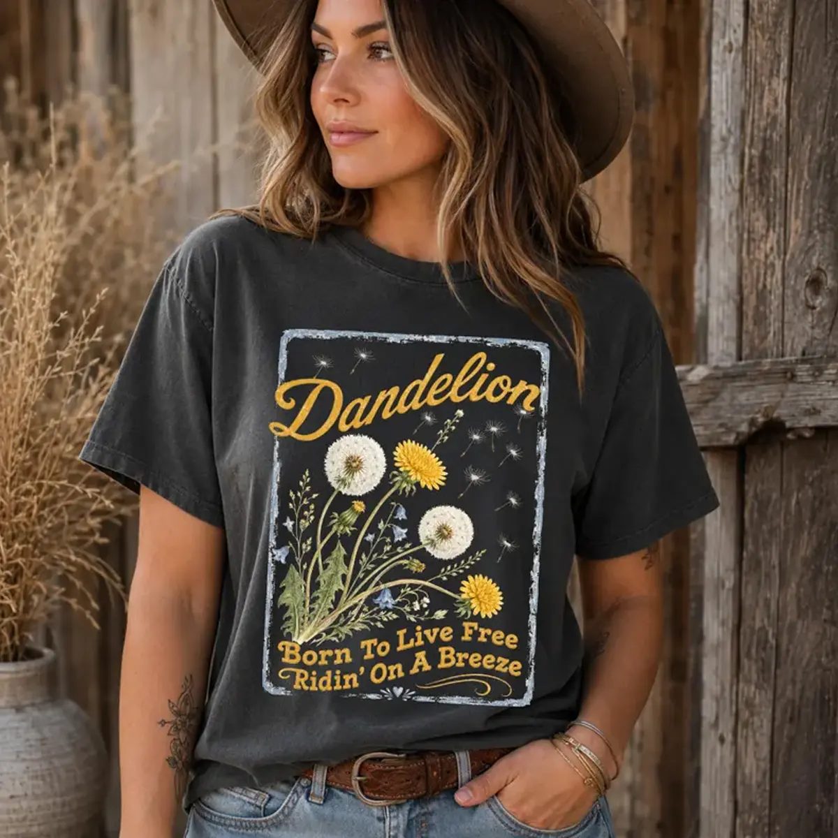 Comfort Colors Dandelion Shirt, Country Music Graphic Shirt, Dandelion Lover Gift Top Womenswear Gift for Her
