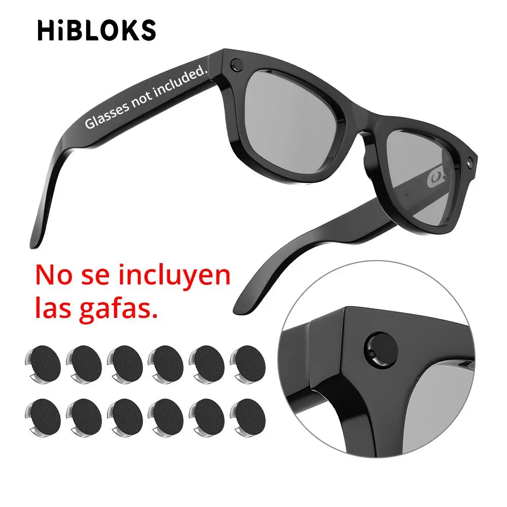 SummerVibes HIBLOKS Low-Tack LED Light Blocking Stickers (12 Pieces) for Meta Glasses, Sunglasses Accessories, Blackout Design