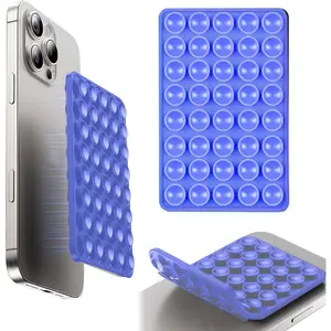 Silicone Double Octo Buddy-sided Suction Phone Grip Detachable Mount - Car Dashboard/shower Holder  Hands-free For Selfies & Videos Tiktok/asmr/yoga Android Compatible (dark Blue)