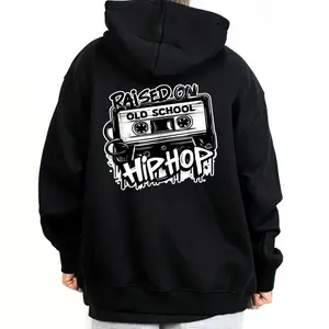 Chicano Clothing Raised on Old School Hip Hop Mexican Clothes, Lowrider Clothes, Oversized Graphic Tee Medium Heavy Sweatshirt Hoodie for Men & Women