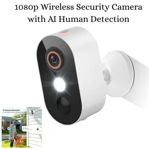 1080P Wireless Security Camera, AI Human Detection, Color Night Vision, 2-Way Audio, FHD Live View, Cloud Storage, Battery Powered, 2.4G WiFi, Indoor/Outdoor (01 Spotlights)