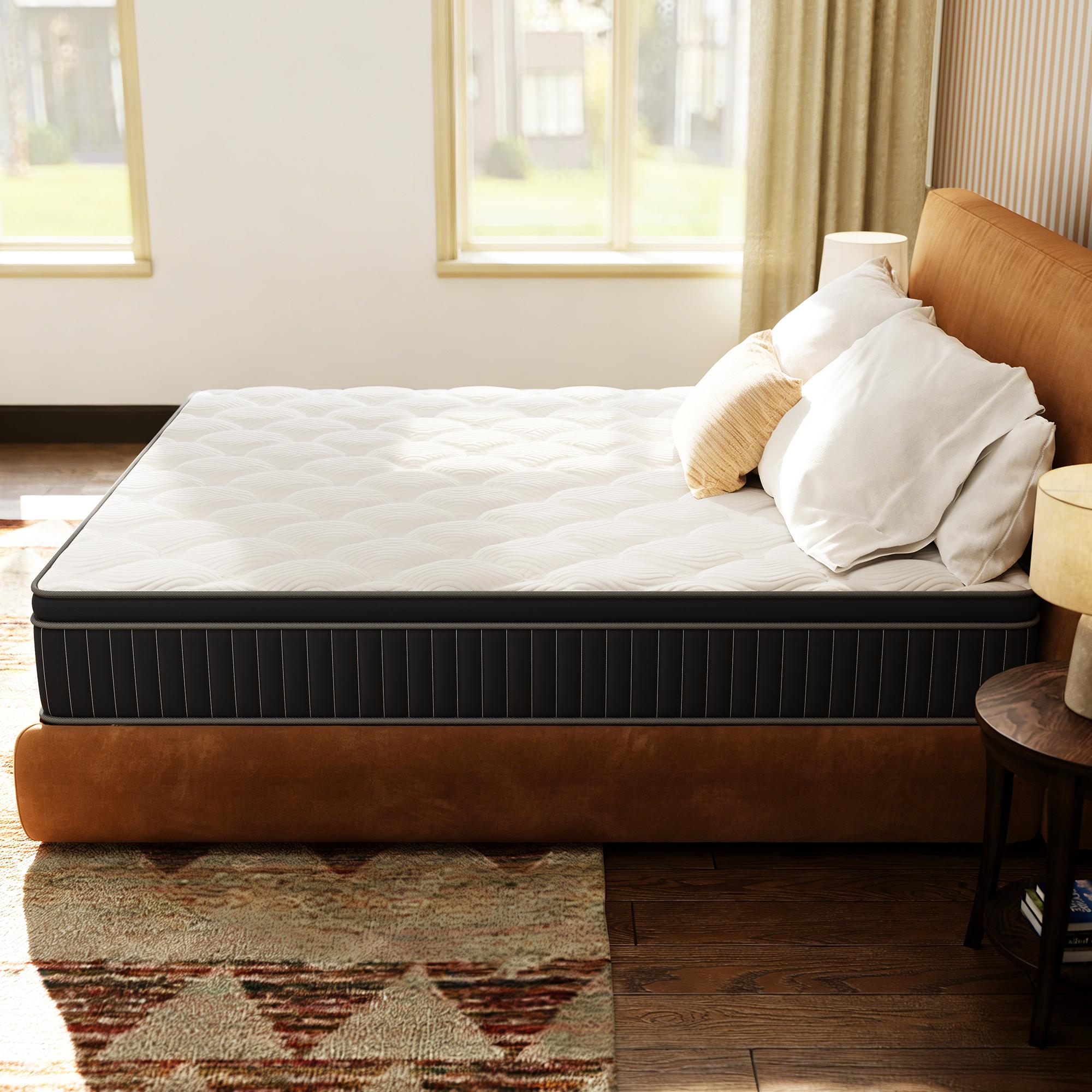 Ergonomic Hybrid Mattress - 10-12 Inch Medium Firm Bed, Fiberglass Free, Targeted Back & Neck Support, Superior Edge Support for No Sinking, Breathable & Motion Isolation for Deep Sleep Ergonomic Hybrid Mattress - 10-12 Inch Medium Firm Bed, Fiberglass Free, Targeted Back & Neck Support, Superior Edge Support for No Sinking, Breathable & Motion Isolation for Deep Sleep