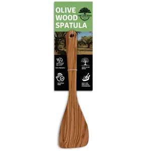 The Live Edge Olive Wood Spatula for Cooking - High-Quality Ergonomic Design with Smooth Comfortable Handle for Everyday Use