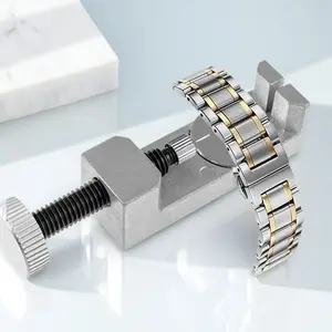 Precision Watch Repair Tool Kit, Hand Tools: Metal Strap Adjuster, DIY Link Remover with Non-Slip Handles, Durable & Scratch-Free, Portable Case - Home Essential