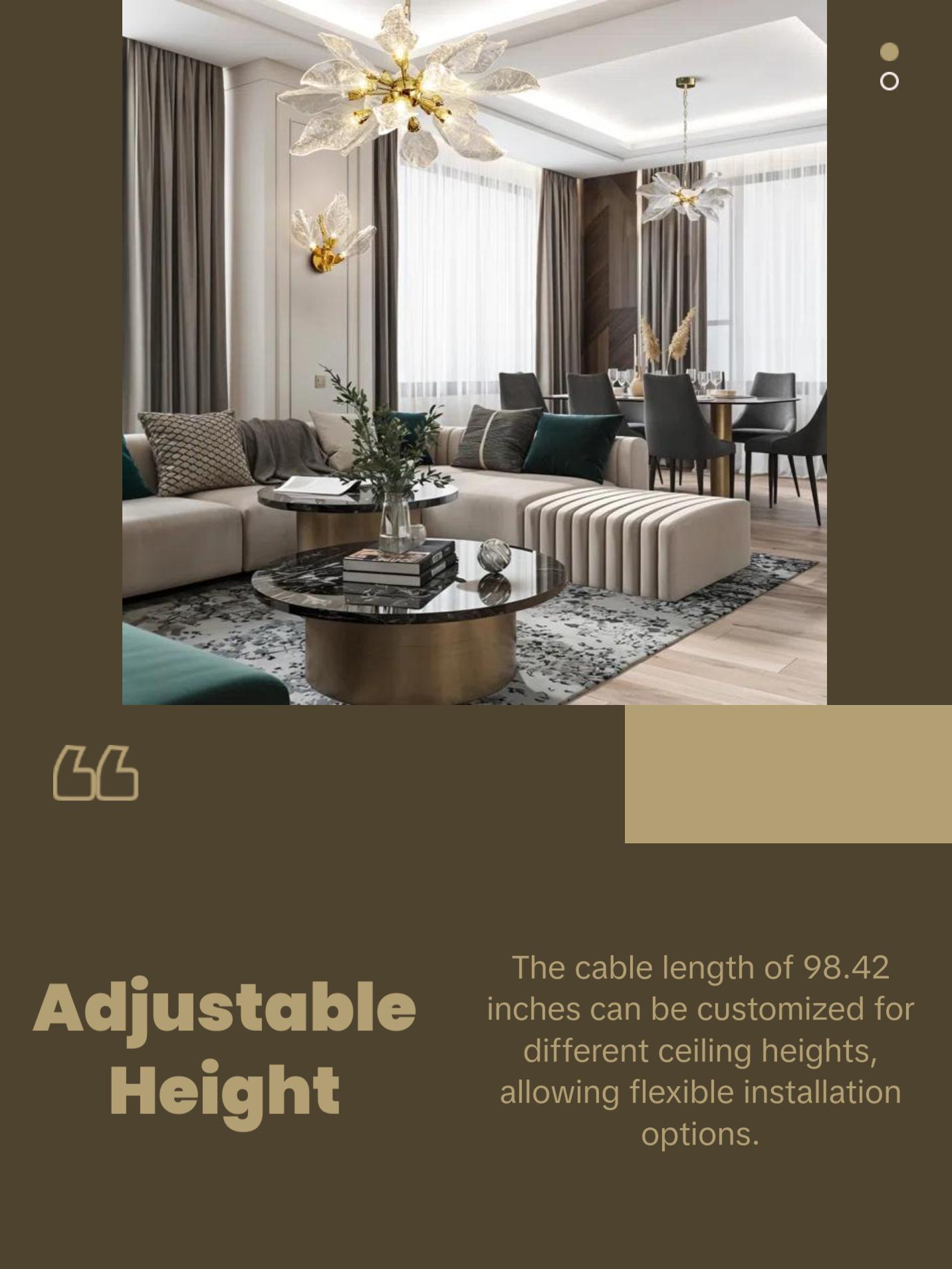 18-Light Modern Dimmable LED Chandeliers for Dining Room