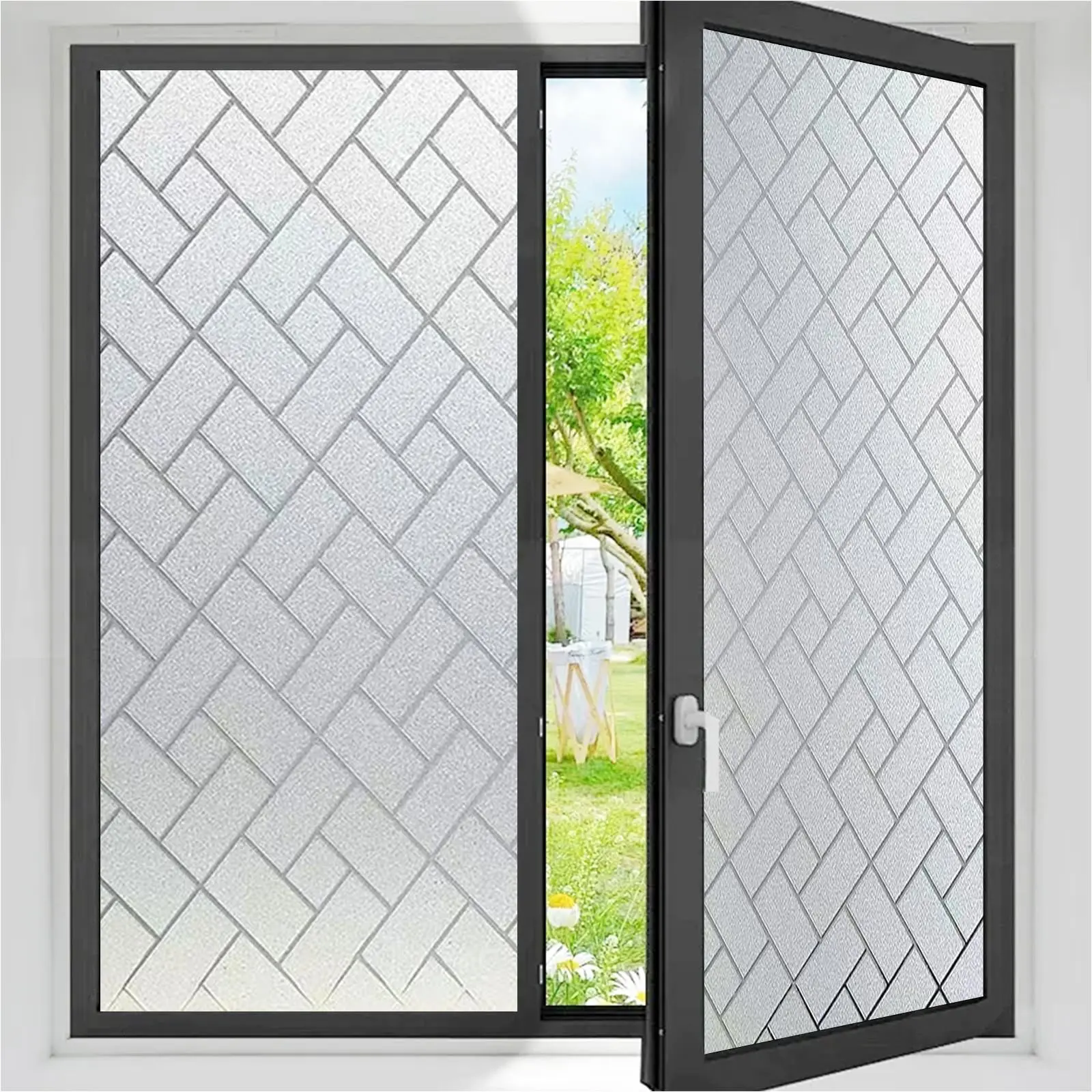 Square Splicing Pattern Glass Film, Static Cling Window Film, Anti Light Leakage Film, Bathroom Transparent Opaque Insulation Film