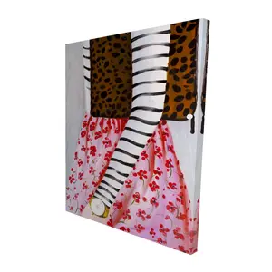 360 Stand 48x60 in. Wall Art Print - Artistic Fashionable Woman with Leopard Bag, Leopard Print Artwork, Photo, Bedroom Home Decor, Gift-Worthy 360-Degree Stand Display