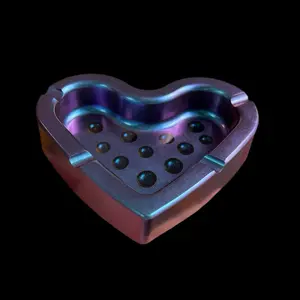 Color Shifting Raindrop Ashtray - Lighter Design with Heart-Shaped Shape and Colorful Shading