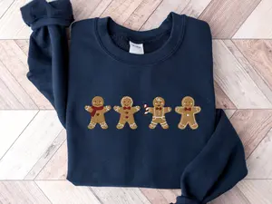Embroidered Gingerbread Cookies Sweatshirt_ Gingerbread Christmas Embroidered Sweatshirt_ Christmas Sweatshirt_ Funny Christmas_ Xmas Gift_ Cookie Gingerbread Bakery Sweatshirt_ Embroidered Gingerbread Sweatshirt_ Christmas Embroidered Sweatshirt