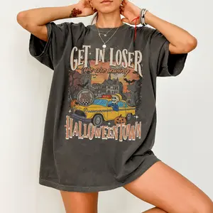 Get In Loser We Are Saving Comfrot Colors Shirt Spooky Season Shirt Vintage Halloween Halloween Pumpkin Tee Relaxed Fit T-Shirt
