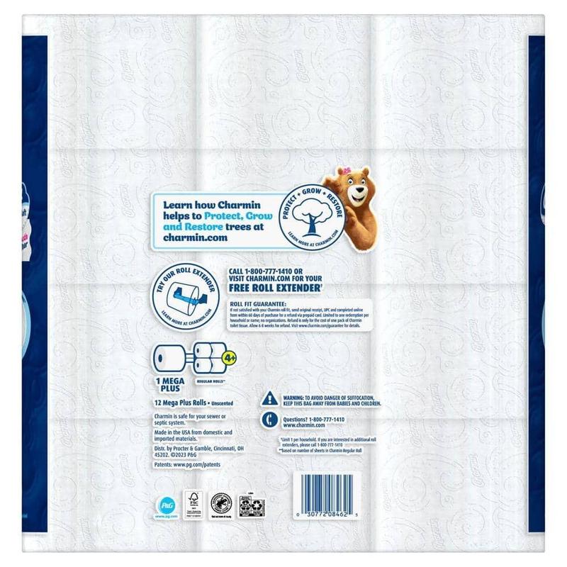 Ultra Soft Smooth Tear Toilet Paper Mega Plus Rolls 12 Count Treated for Softness and Better Tear Experience