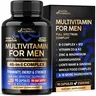 NUTRAHARMONY 46-in-1 Multivitamin Complex for Men. B-Complex, Whole Foods & Enzymes for Energy, Focus & Brain. Bioavailable & Gentle on Stomach. Made in USA. 90 Capsules