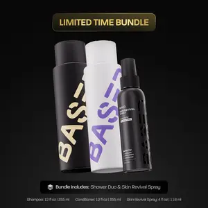 BASED Shower Duo + Skin Revival Spray | Shampoo, Conditioner, Hypocholorous Acid Spray | Gentle Cleanse, Nourishing Moisture | Non-Toxic, Natural, Effective.