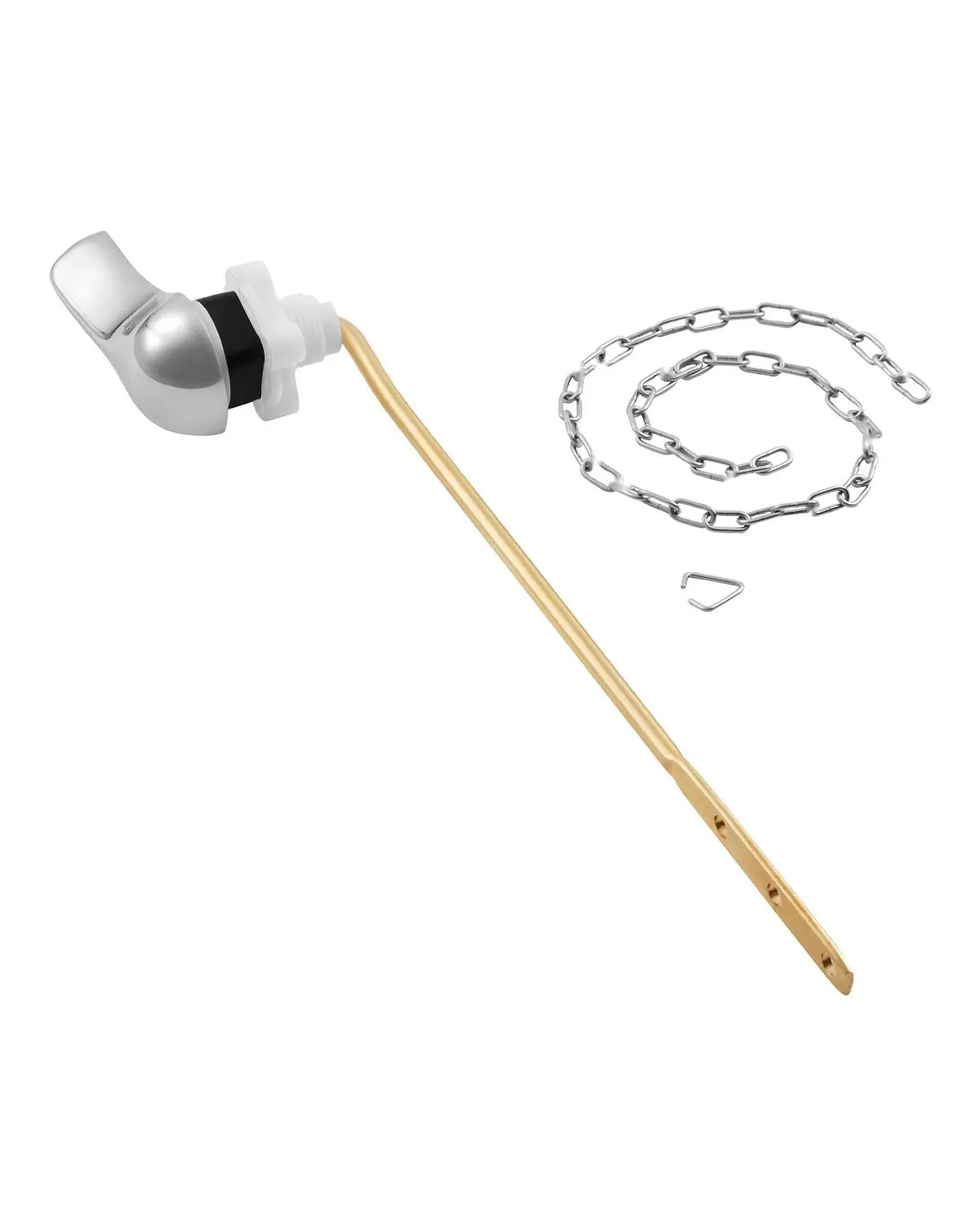 Toilet Handle Replacement Kit, Front Mount Universal Toilet Flush Lever, Chrome Finish, Easy Installation, Durable Universal Fit For Most Toilets, Standard Mounting Hole Distance Compatible With Most Toilet Models