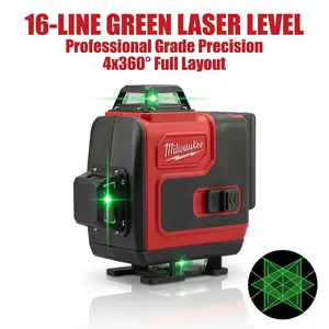 Milwaukee 16 Line Laser Level Professional Cross Line Laser green beam horizontal