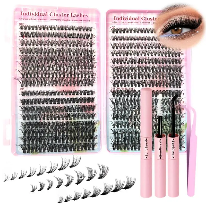 Individual False Eyelashes Kit, 1 Box Mixed Length & Styles Natural Look Eyelash Extensions, Self Grafting Curl Eyelashes, Eye Makeup Enhancement Tool Cosmetic, Diy Eyelash Extensions, Falsies Eyelashes, Fancy Lashes