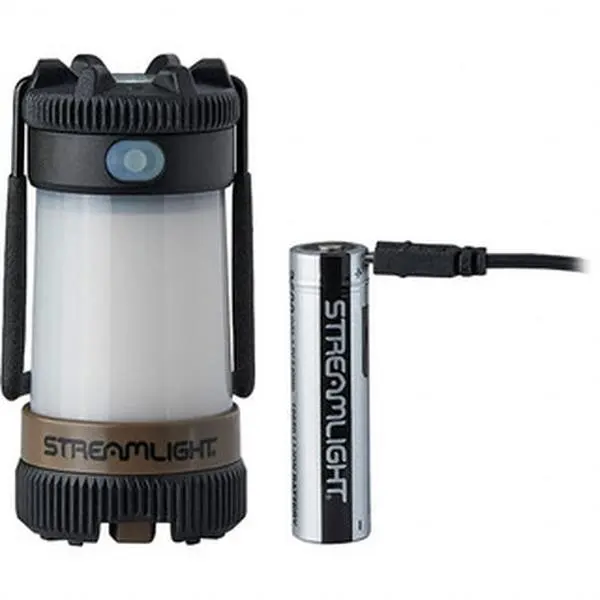 Streamlight Thermoplastic Lantern Flashlight for Adults, 325 Lumens LED Lights, 5400 Min Long Run Time, White & Red LED Bulbs, Coyote Tan Body, 1 Lithium-Ion (Li-Ion) Long-Lasting Battery Included 44956
