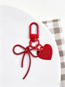 Bag Pendant Macaron-Colored Bow & Heart Keychain Multiple Colors Available Soft & Sweet, Energetic Style Instagram-Worthy Girly Vibes For Bags, Keys, And Earphone Cases Friend Charms & Couple Charms