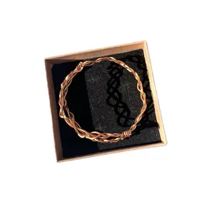 Copper Hand Braided Bracelet - Natural Color, Simple Design, Ideal for Everyday Wear