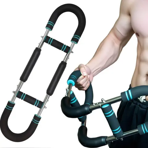 Twister Arm Trainer - Adjustable Spring Workout Bar, Unisex 60-100lbs Compact Kit for Beginners, Boosts Fitness, Targets Forearm/Triceps/Chest, 1.5kg Portable Strength Training Equipment for Home Use