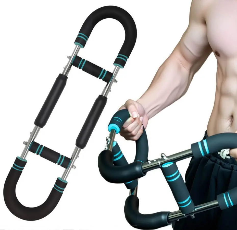 Twister Arm Exerciser Adjustable Spring Workout Bar for Forearm Triceps Chest Strengthener Portable Home Fitness Equipment U60-100lbs Kit
