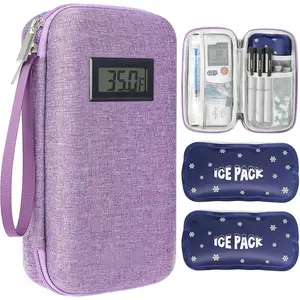 2 pack Ice Insulin Cooler Travel Case| TSA Approved & Real-Time Temp Display