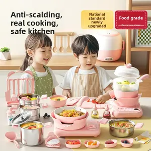 Children's Mini Kitchen Full Set Toys Real Cooking Kitchen Cooking Hot Kitchen Utensils Boys and Girls Birthday