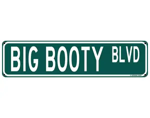 Big Booty Blvd Funny Street Sign 16" x 4" Inappropriate Humor Bar Home College Dorm Decor