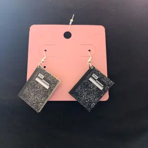 Retro Mini Composition Notebook Earrings - Unique Book Design for Stylish Accessory