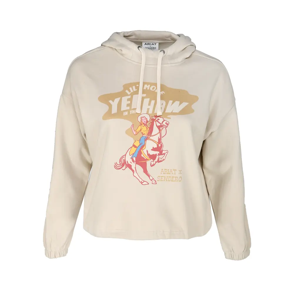 Ariat Womens Essential Sendero Yeehaw Hoodie Casual Outerwear Casual - Off White