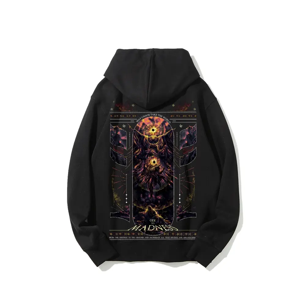 Elden Ring Frenzied Flame Hoodie Cotton Pullover Heavyweight Streetwear Unisex Casual Daily Fan Essential Vintage Style