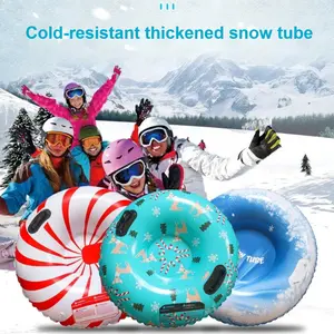 Portable Anti-Tip Snow Sled with Handles, Multiple Colors Available, Durable PVC Material, Christmas Reindeer Snow Sled, Outdoor Fun