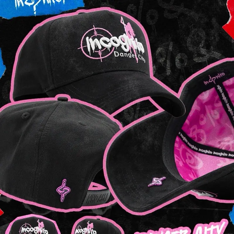 Incognito Danger City Black Cap with Logo and Design, Adjustable Fit, Stylish Casual Accessory