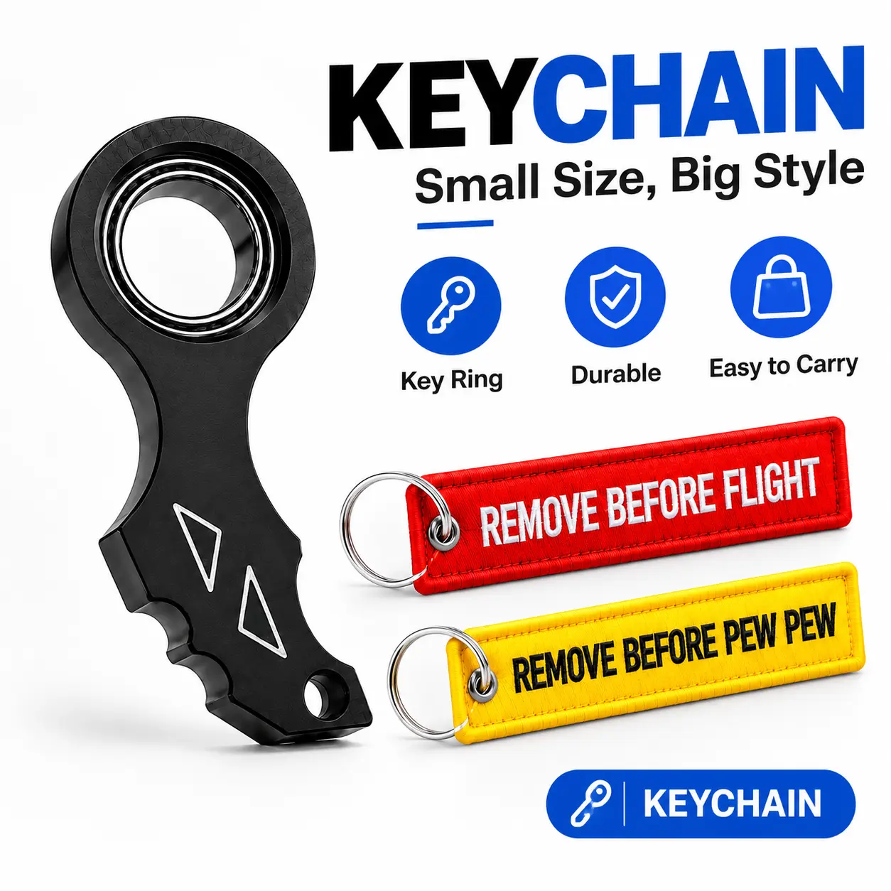 Men's Functional Compact Small Aluminum Alloy Karambit Keychain - Portable On-the-Go Fidget EDC Accessory, Stress-Relief Adult Pocket Gift Key Ring